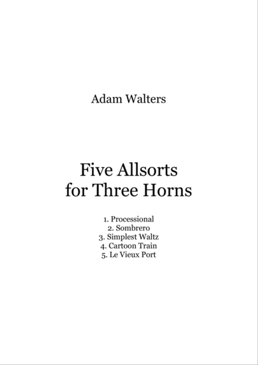 Five Allsorts for Three Horns Small Ensemble scores gallery preview page 1
