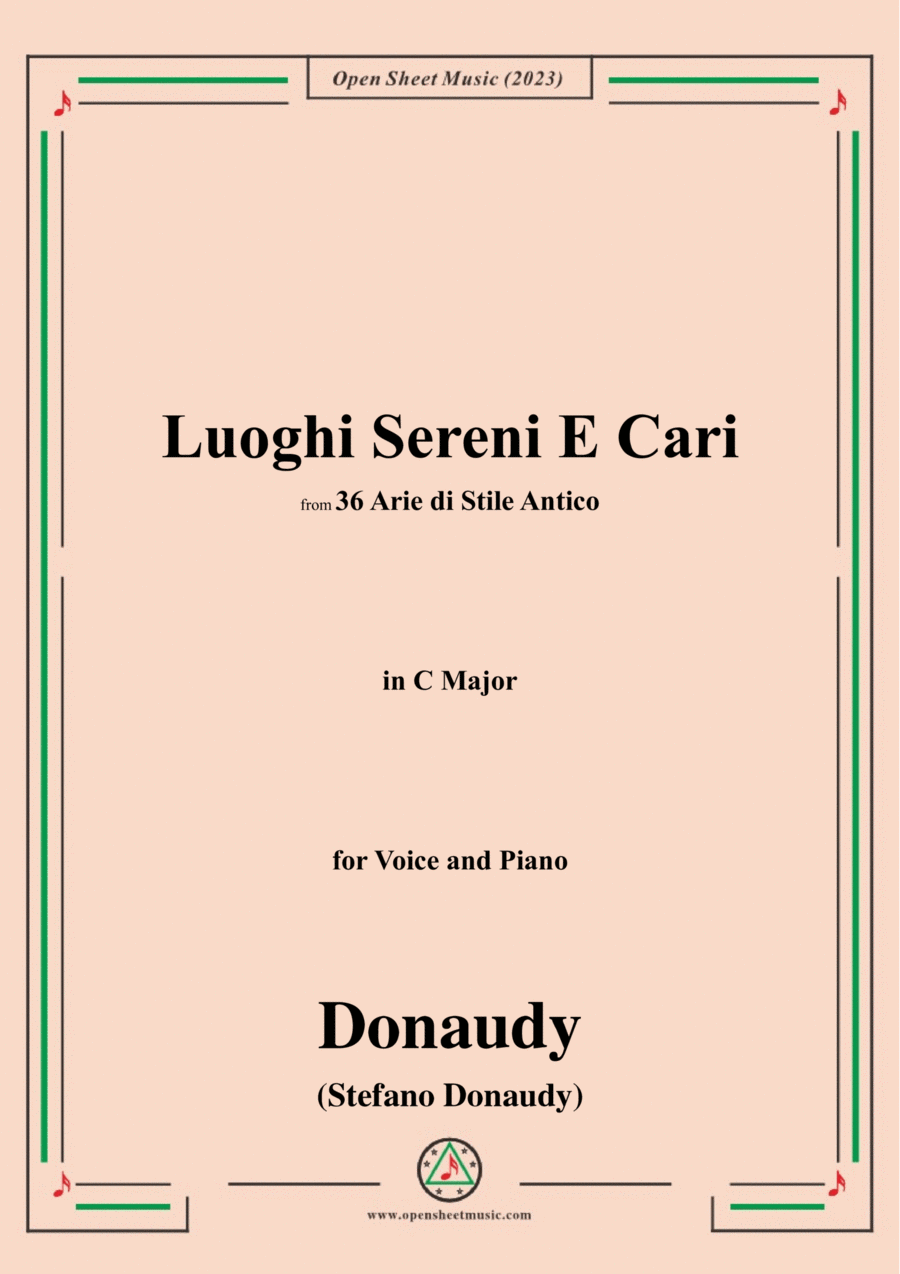 Donaudy-Luoghi Sereni E Cari,in C Major Voice scores gallery preview page 1