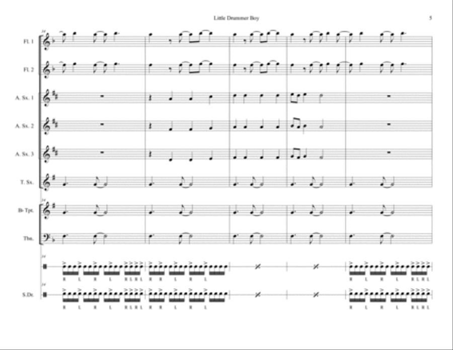 The Little Drummer Boy Concert Band scores gallery preview page 5