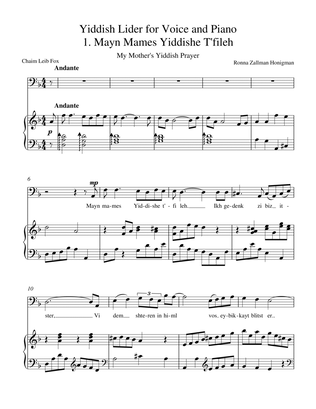 Yiddish Lider for Voice and Piano