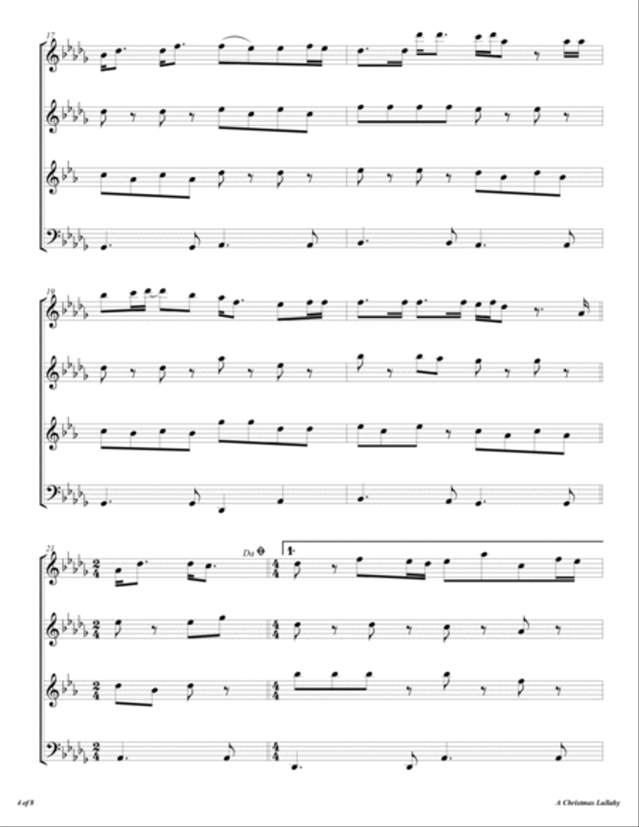 A Christmas Lullaby A Christmas Lullaby Woodwind Quartet scores gallery preview page 5