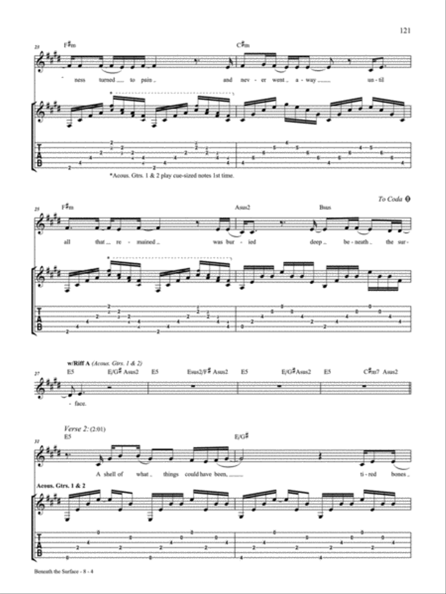 Beneath the Silence Guitar Tablature scores gallery preview page 4