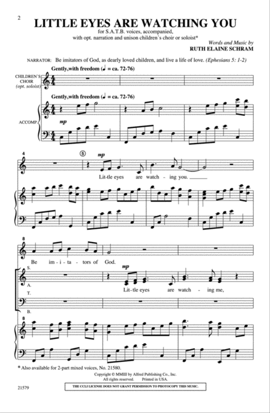 Little Eyes Are Watching You 4-Part scores gallery preview page 2
