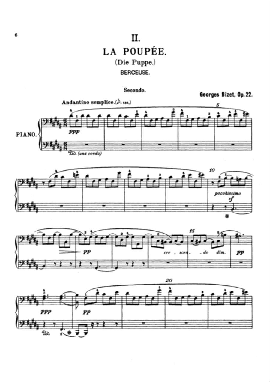 Bizet Children's Games, for piano duet(1 piano, 4 hands), PB812