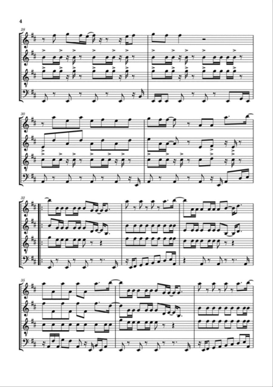Good Times Saxophone Quartet scores gallery preview page 5