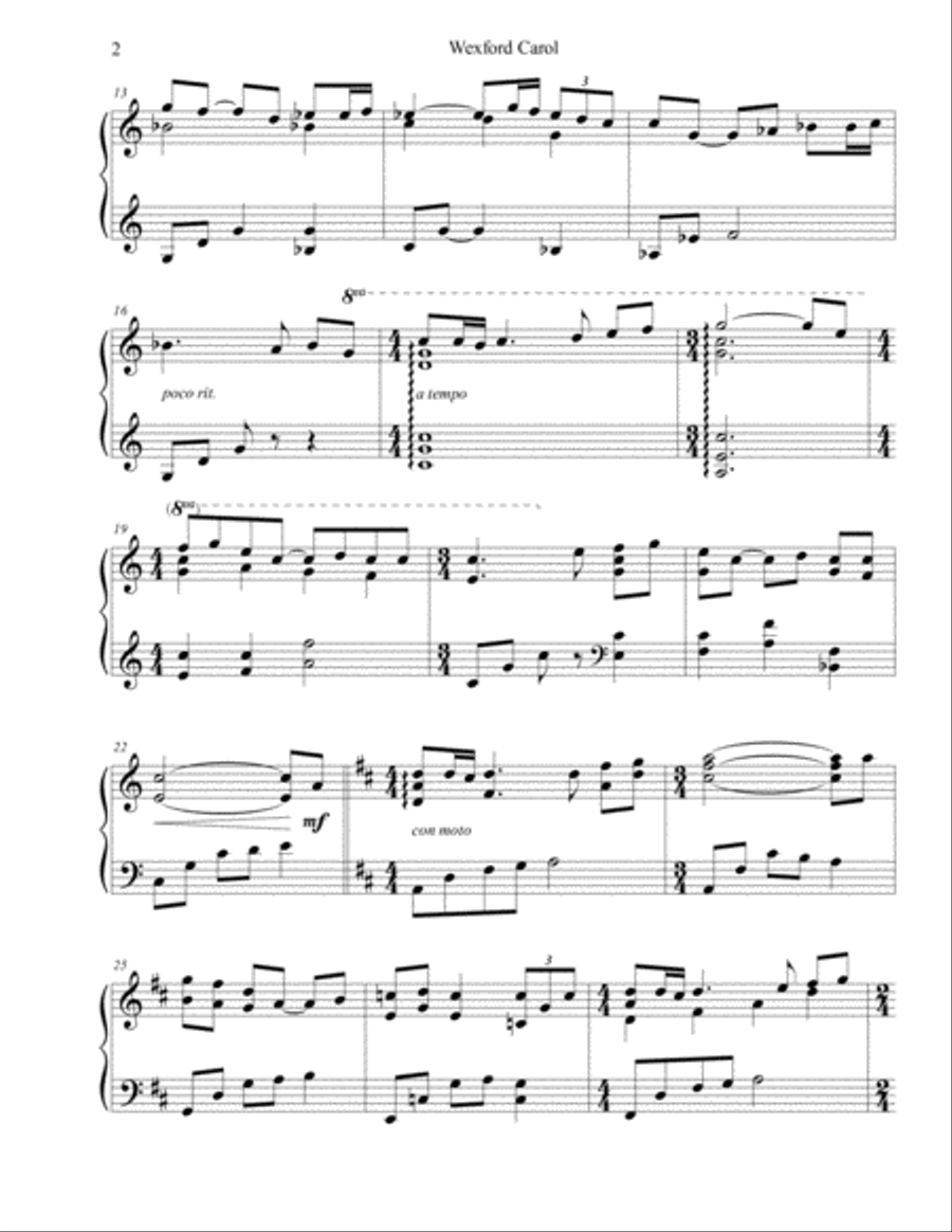Wexford Carol - Arr. Pohl Piano Solo scores gallery preview page 2