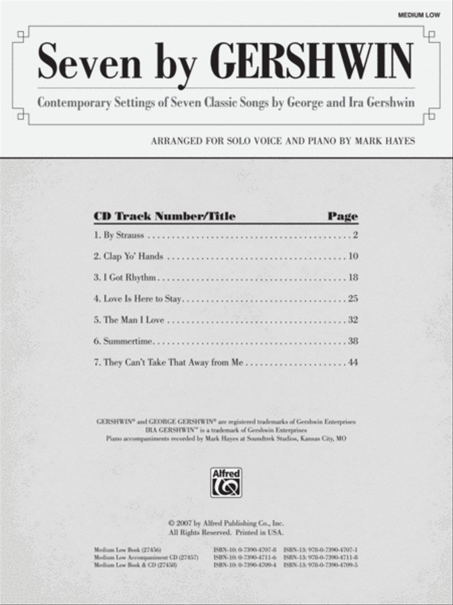 Seven by Gershwin Piano Accompaniment scores gallery preview page 2