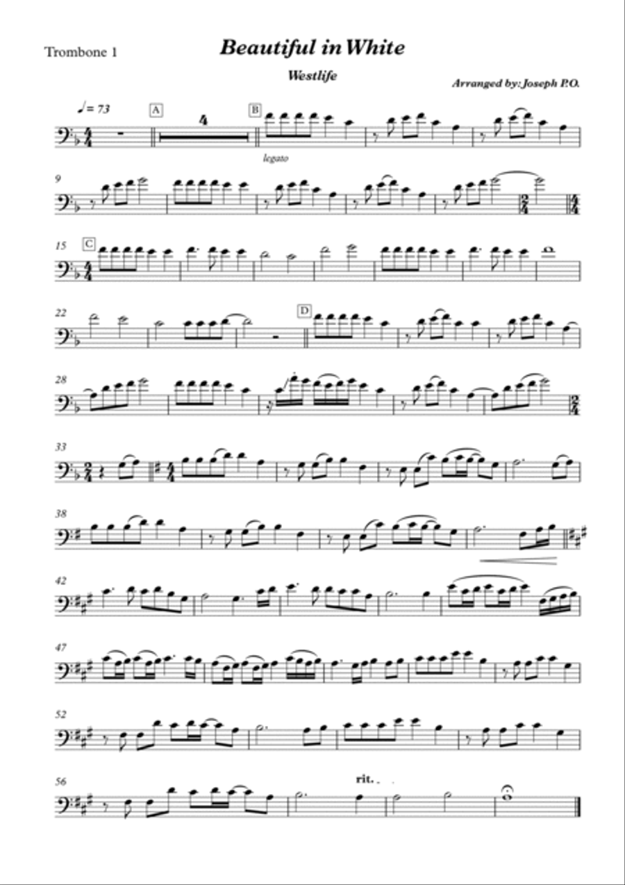 Beautiful In White Brass Ensemble scores gallery preview page 5