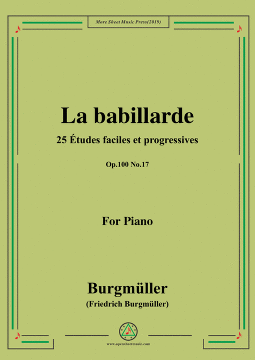 Burgmüller-25 Études faciles et progressives, Op.100 No.17,La babillarde image number null