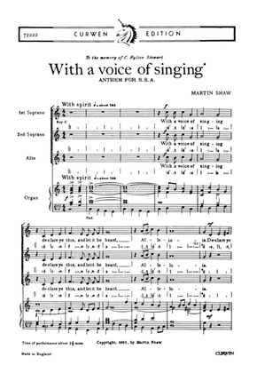 Book cover for With A Voice Of Singing
