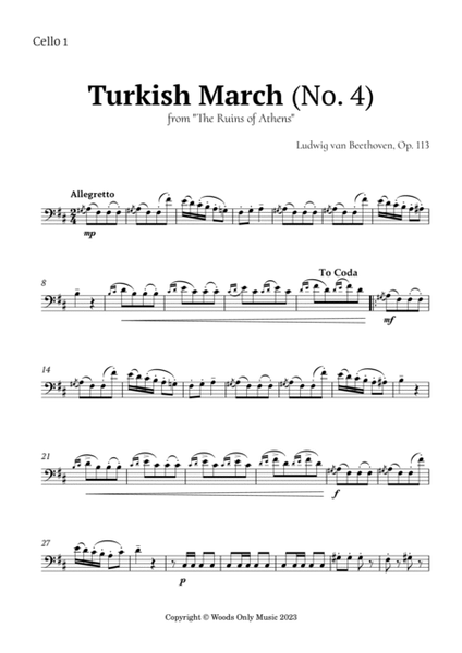 Turkish March by Beethoven for Cello Trio image number null