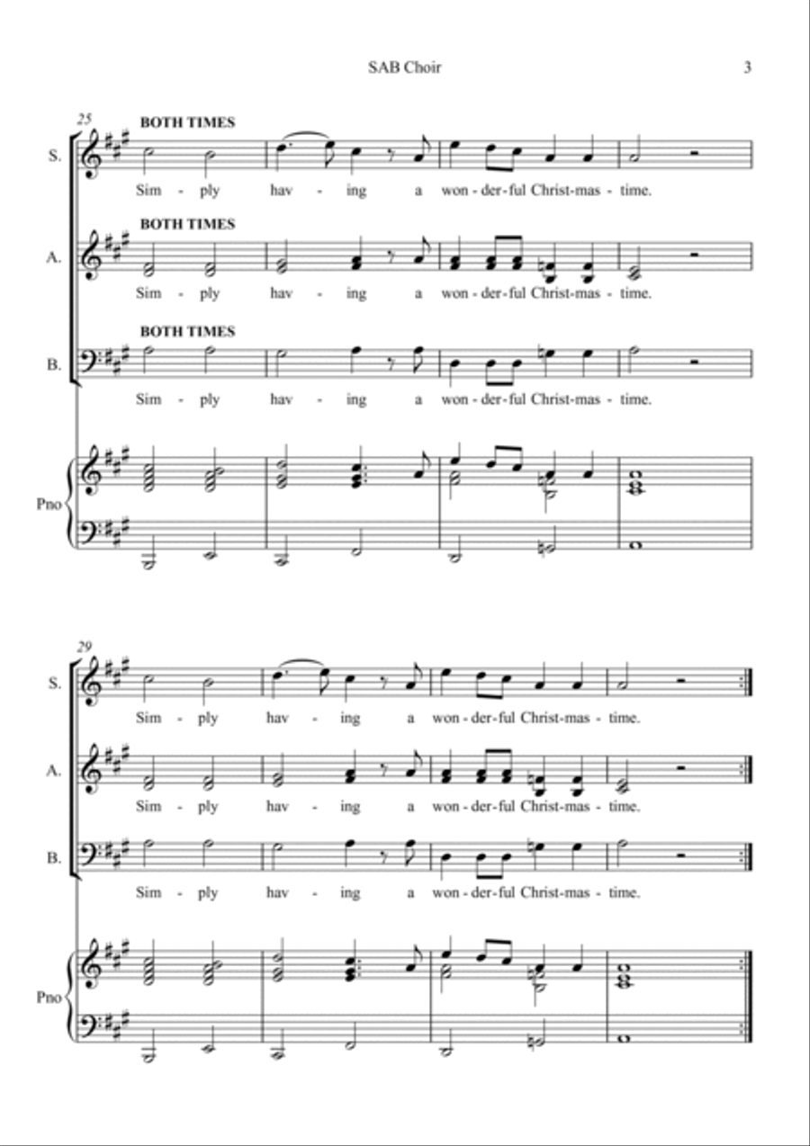 Wonderful Christmastime Wonderful Christmastime 3-Part scores gallery preview page 3