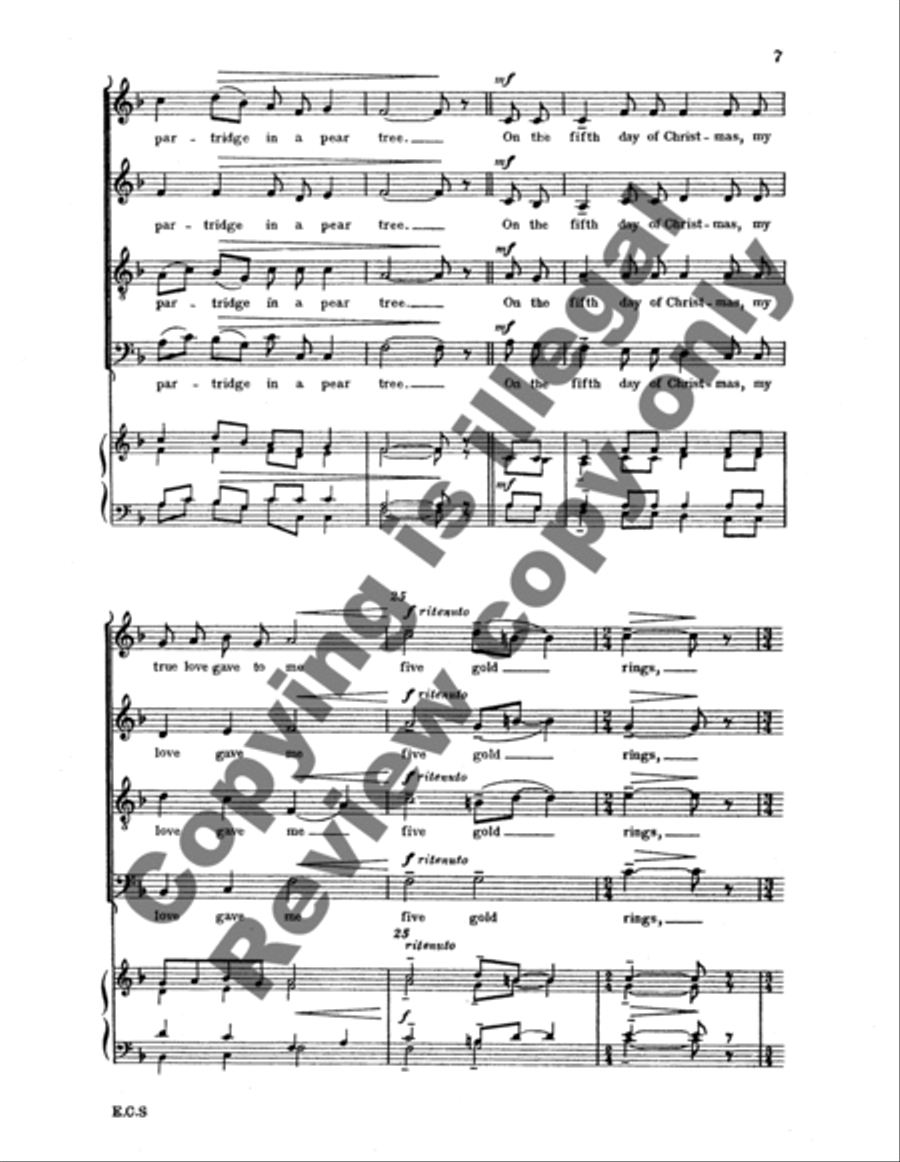 The Twelve Days of Christmas 4-Part scores gallery preview page 12
