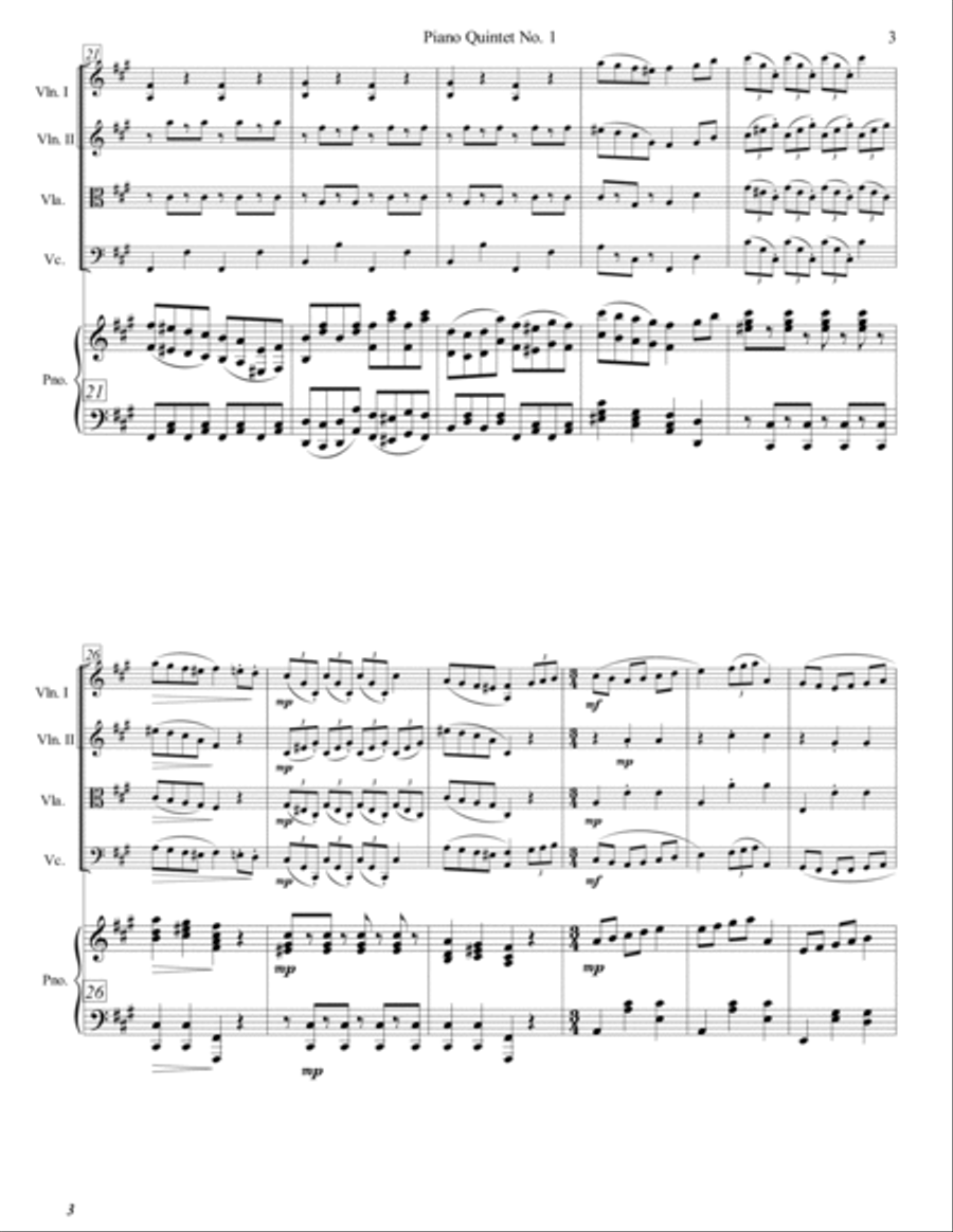 Piano Quintet No. 1 Piano Quintet No. 1 Piano Quartet scores gallery preview page 4