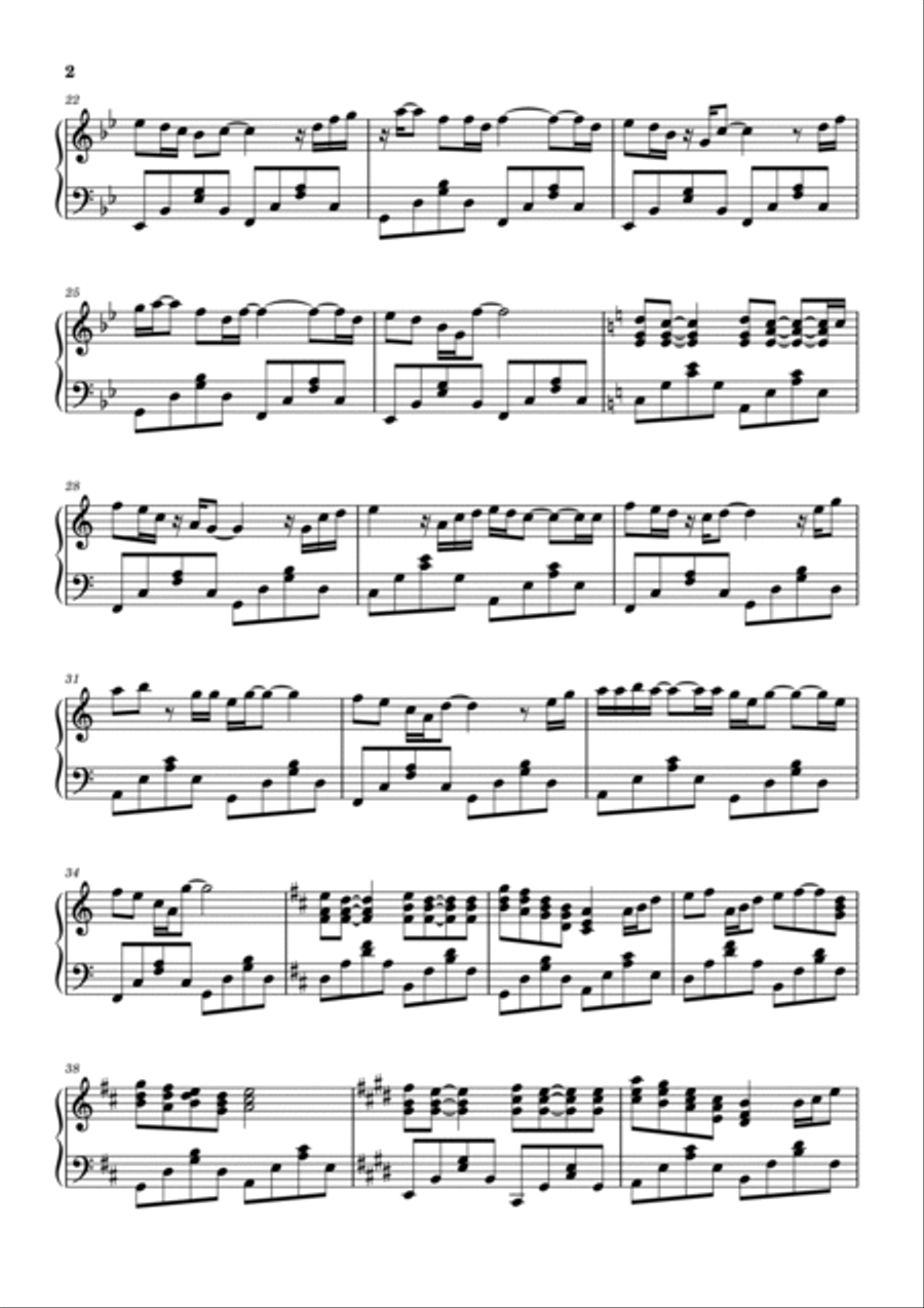 Speechless Piano Solo scores gallery preview page 2