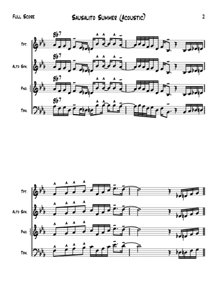 Sausalito Summer (Acoustic) – Lead Sheet image number null