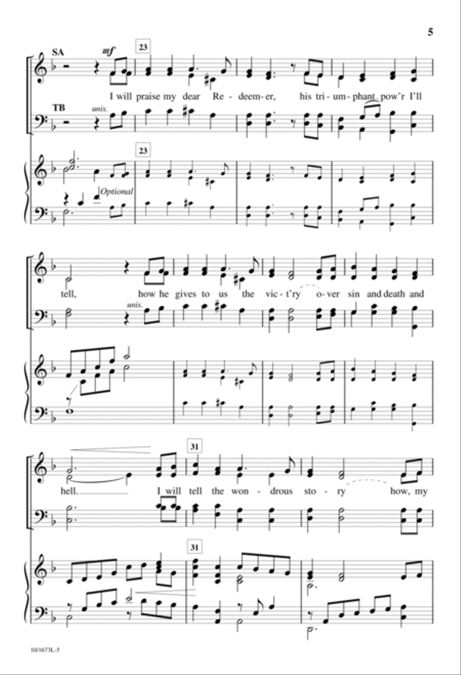 I Will Sing of My Redeemer 4-Part scores gallery preview page 3