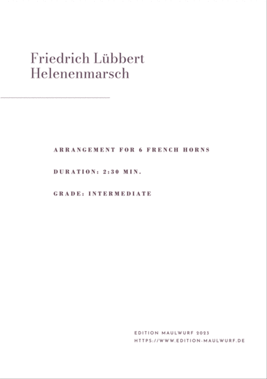 Helenenmarsch Horn scores gallery preview page 2