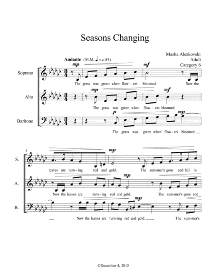 Seasons Changing 3-Part scores gallery preview page 1