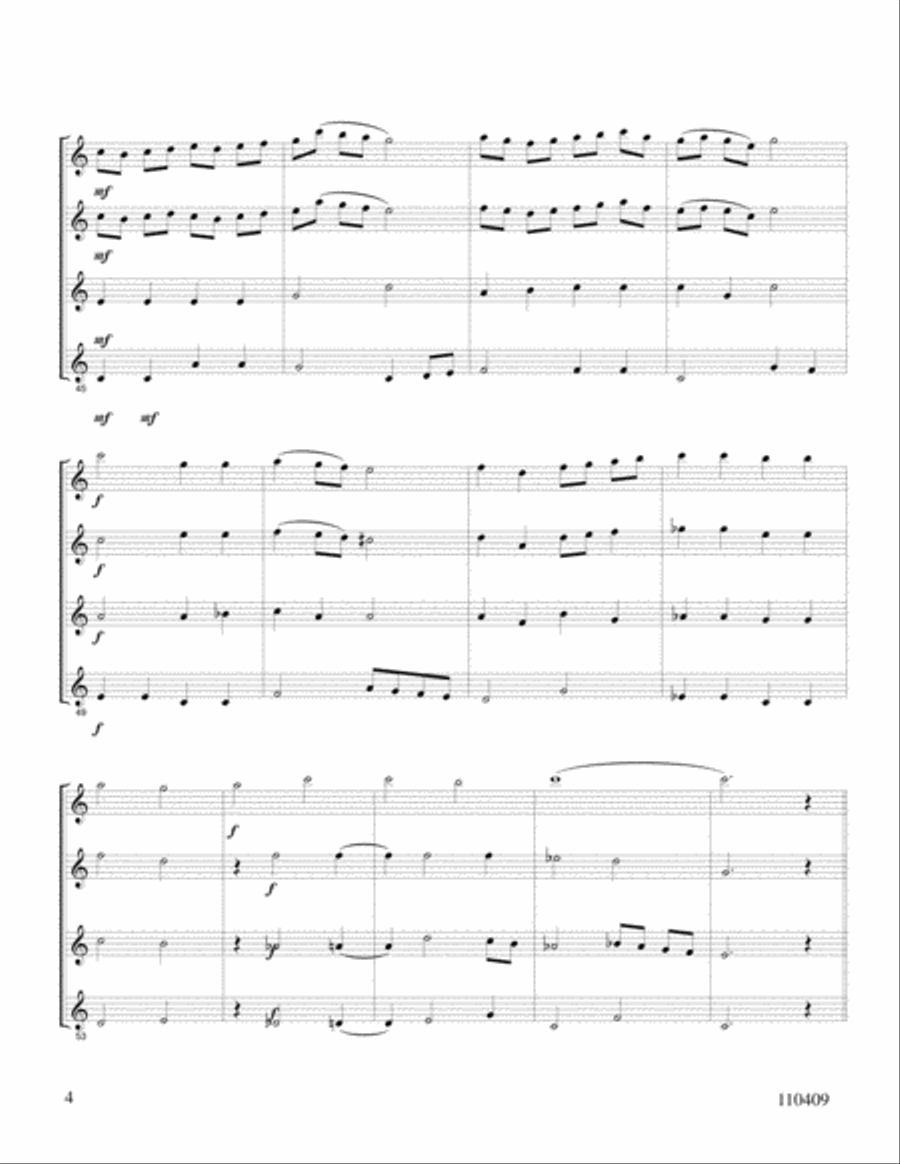 Holy, Holy, Holy (unacc) Flute Quartet scores gallery preview page 4