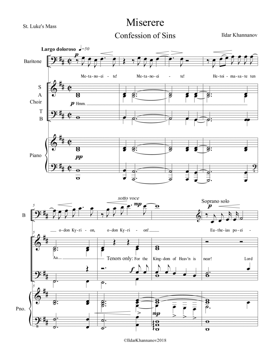 Miserere (Confession of Sins) Divisi scores gallery preview page 1