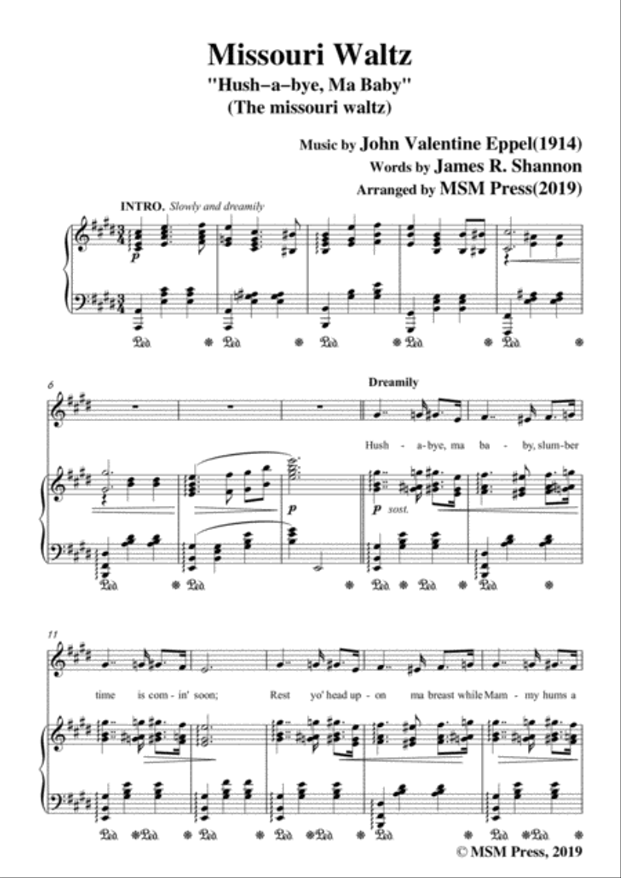 John Valentine Eppel-Missouri Waltz,in E Major,for Voice and Piano Voice Solo scores gallery preview page 3