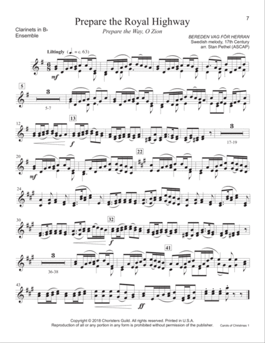 Carols of Christmas, Set 1 - Bb Clarinet B-Flat Clarinet scores gallery preview page 5