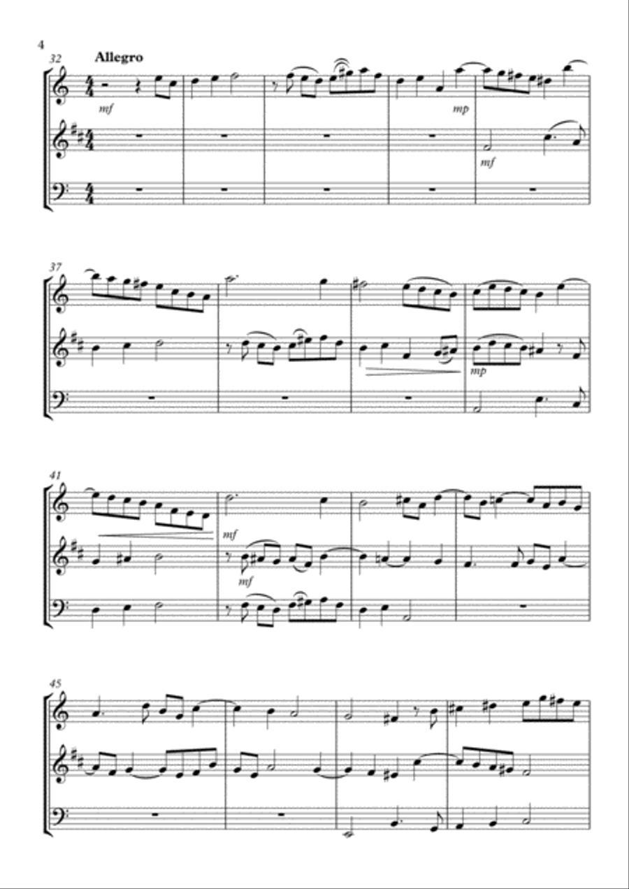Trio Sonata No1 Woodwind Trio scores gallery preview page 4
