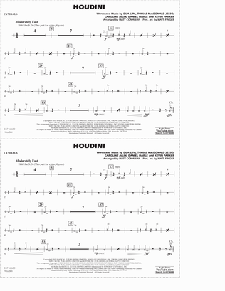 Houdini (arr. Conaway/Finger) - Cymbals