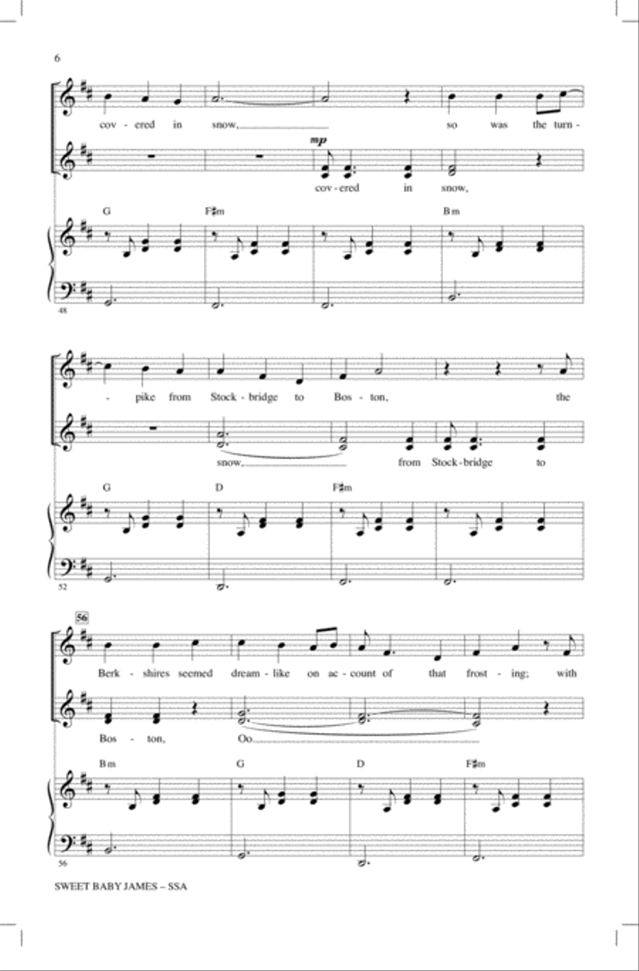 Sweet Baby James SSA scores gallery preview page 5