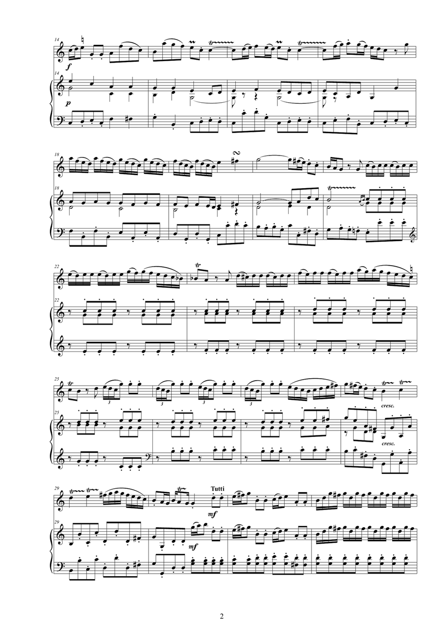 Vivaldi - Oboe Concerto in C major RV 451 for Oboe and Piano Piano scores gallery preview page 2