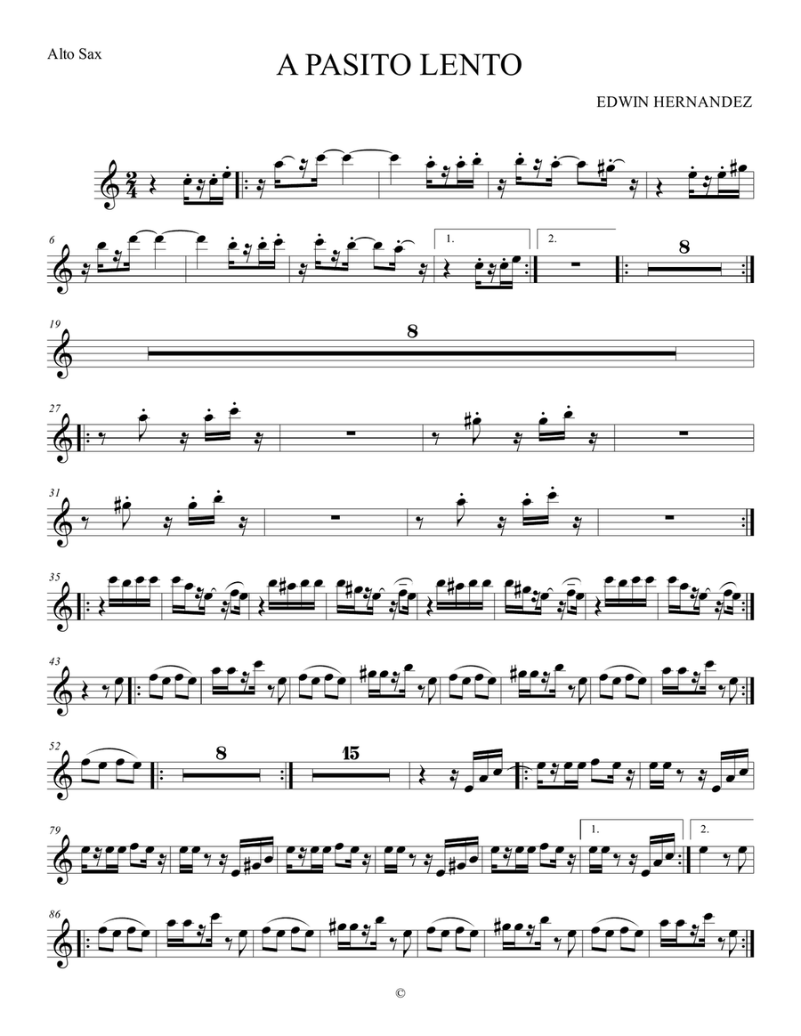 A pasito Lento A pasito Lento Full Orchestra scores gallery preview page 1