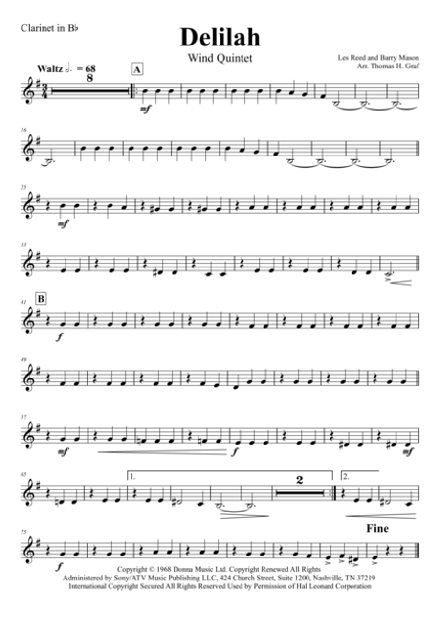Delilah Woodwind Quintet scores gallery preview page 6
