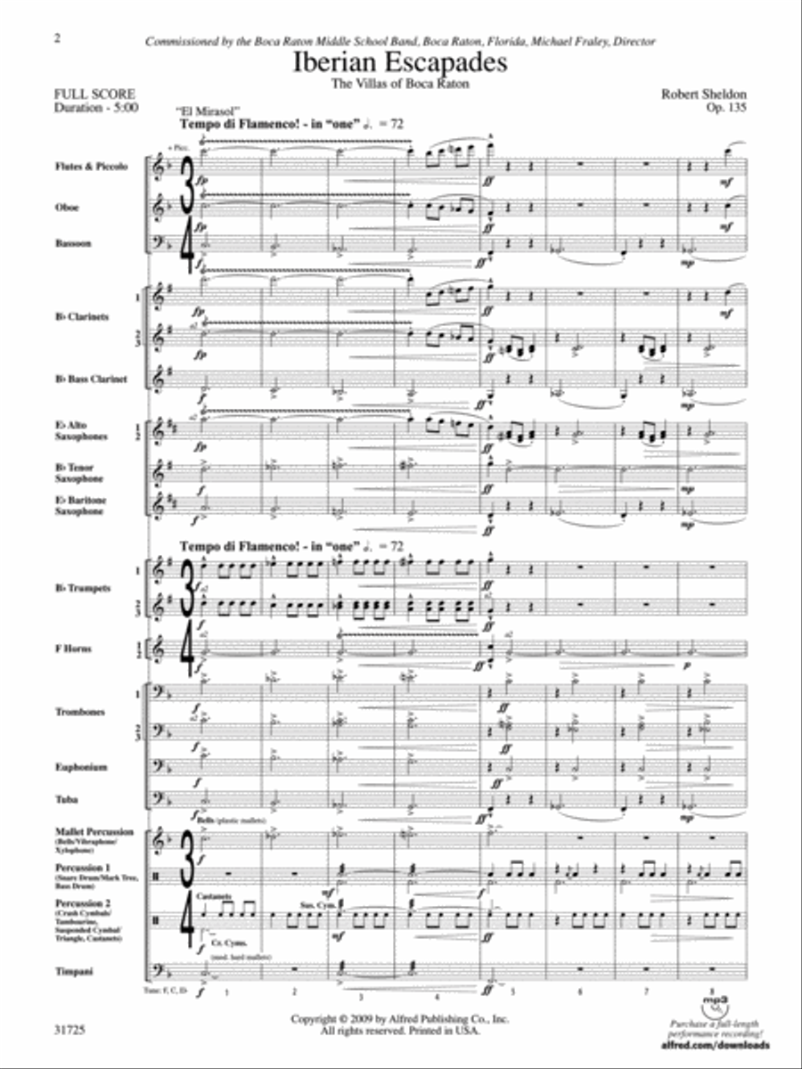 Iberian Escapades Concert Band scores gallery preview page 2