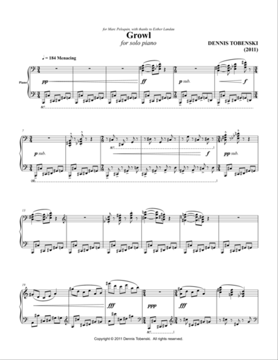 Growl Piano Solo scores gallery preview page 2