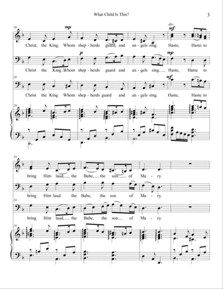 What Child Is This? - SATB 4-Part scores gallery preview page 4