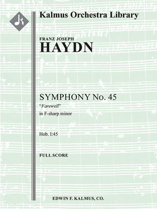 Book cover for Symphony No. 45 in F-sharp minor 'Farewell' (Hob. I.45)