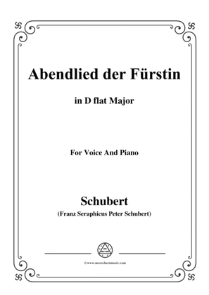 Schubert-Abendlied der Fürstin,in D flat Major,for Voice and Piano