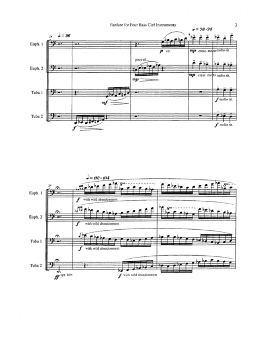 Fanfare for Four Bass Clef Instruments EETT scores gallery preview page 4