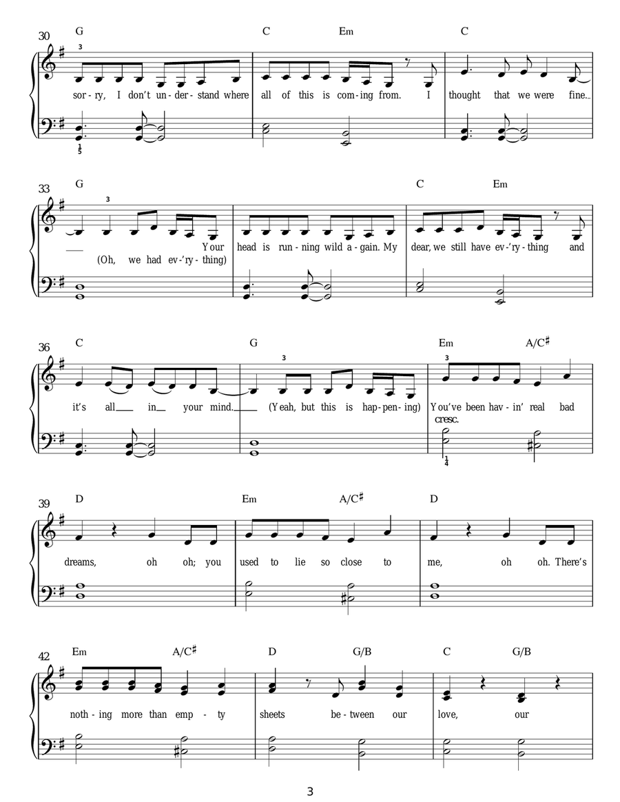 Just Give Me A Reason Just Give Me A Reason Easy Piano scores gallery preview page 3