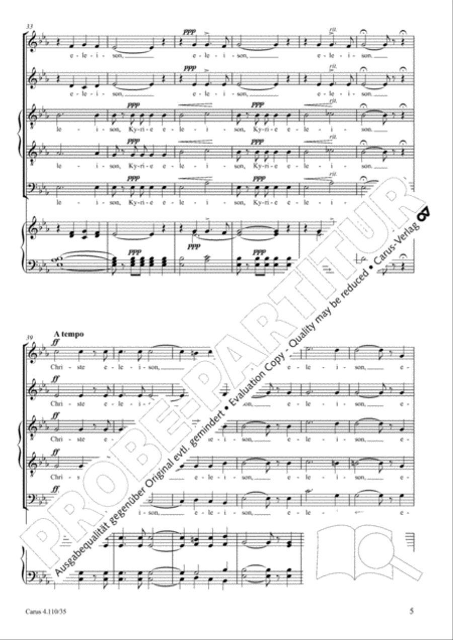 Kyrie eleison SATTB scores gallery preview page 6