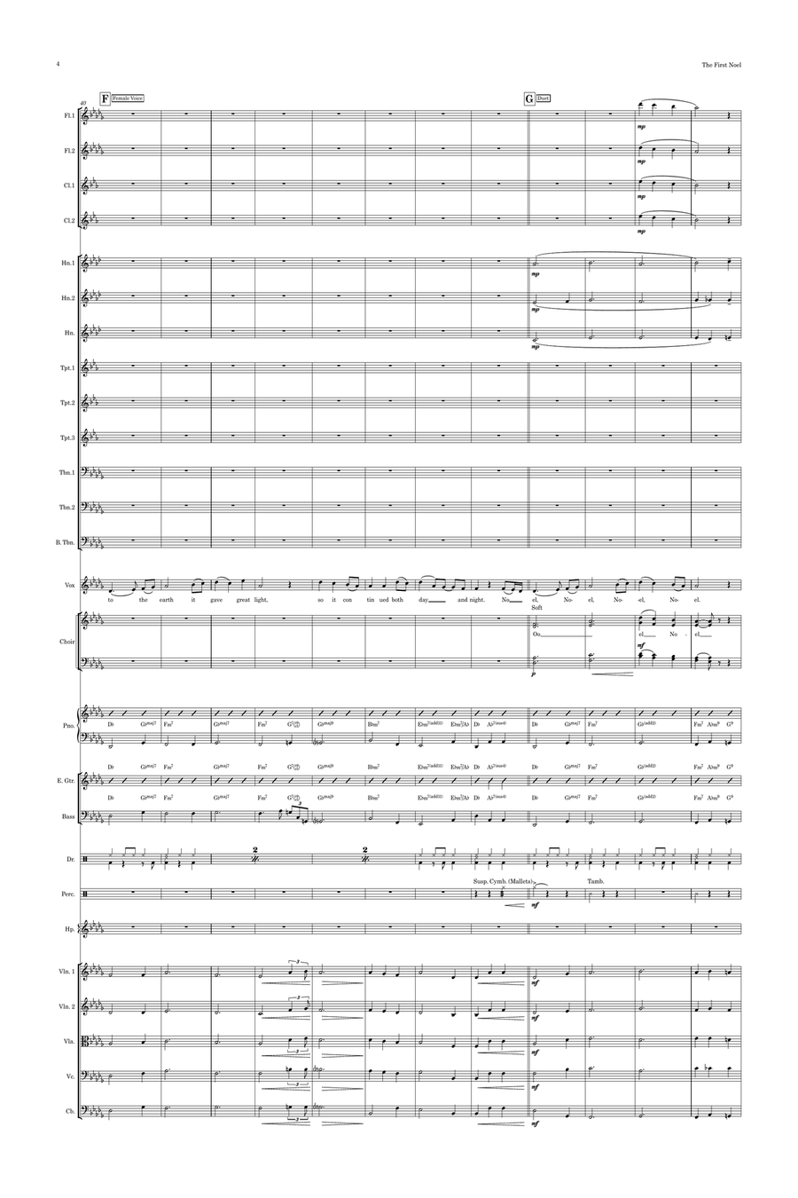 The First Noel (ala Josh Groban) Vocal Duet with Choir and Pops Orchestra Key of Db to Bb Choir scores gallery preview page 4