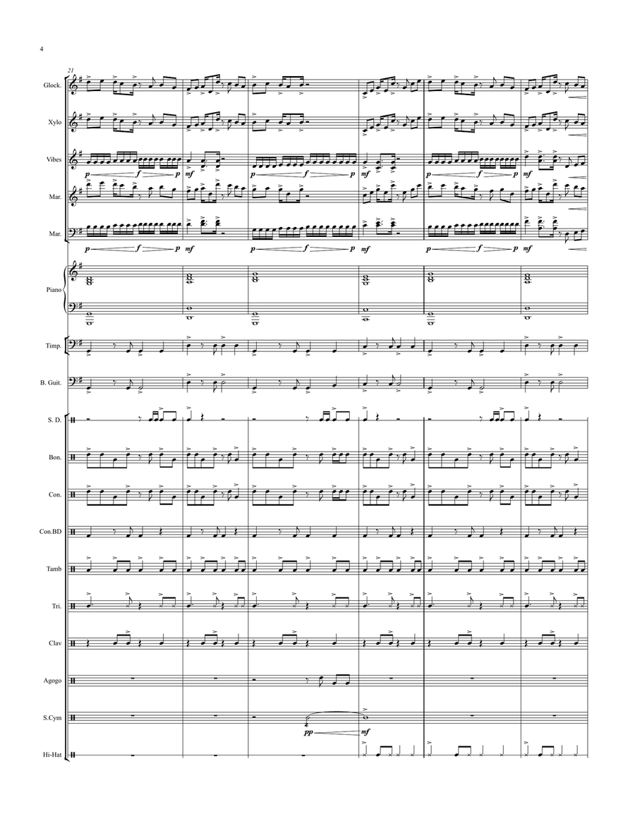 Island Jam #9 - for Percussion Ensemble: Orange Beach Percussion Ensemble scores gallery preview page 5