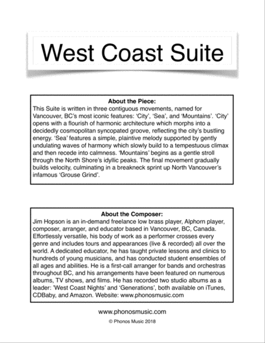 West Coast Suite Full Orchestra scores gallery preview page 2