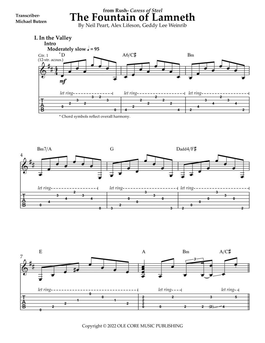 The Fountain Of Lamneth The Fountain Of Lamneth Guitar Tablature scores gallery preview page 1