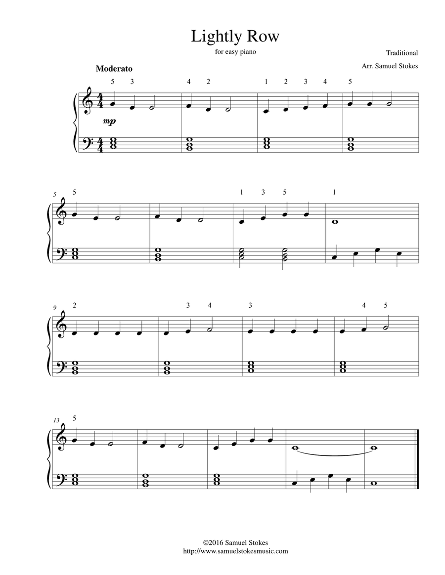 Lightly Row - for easy piano Piano Method scores gallery preview page 1