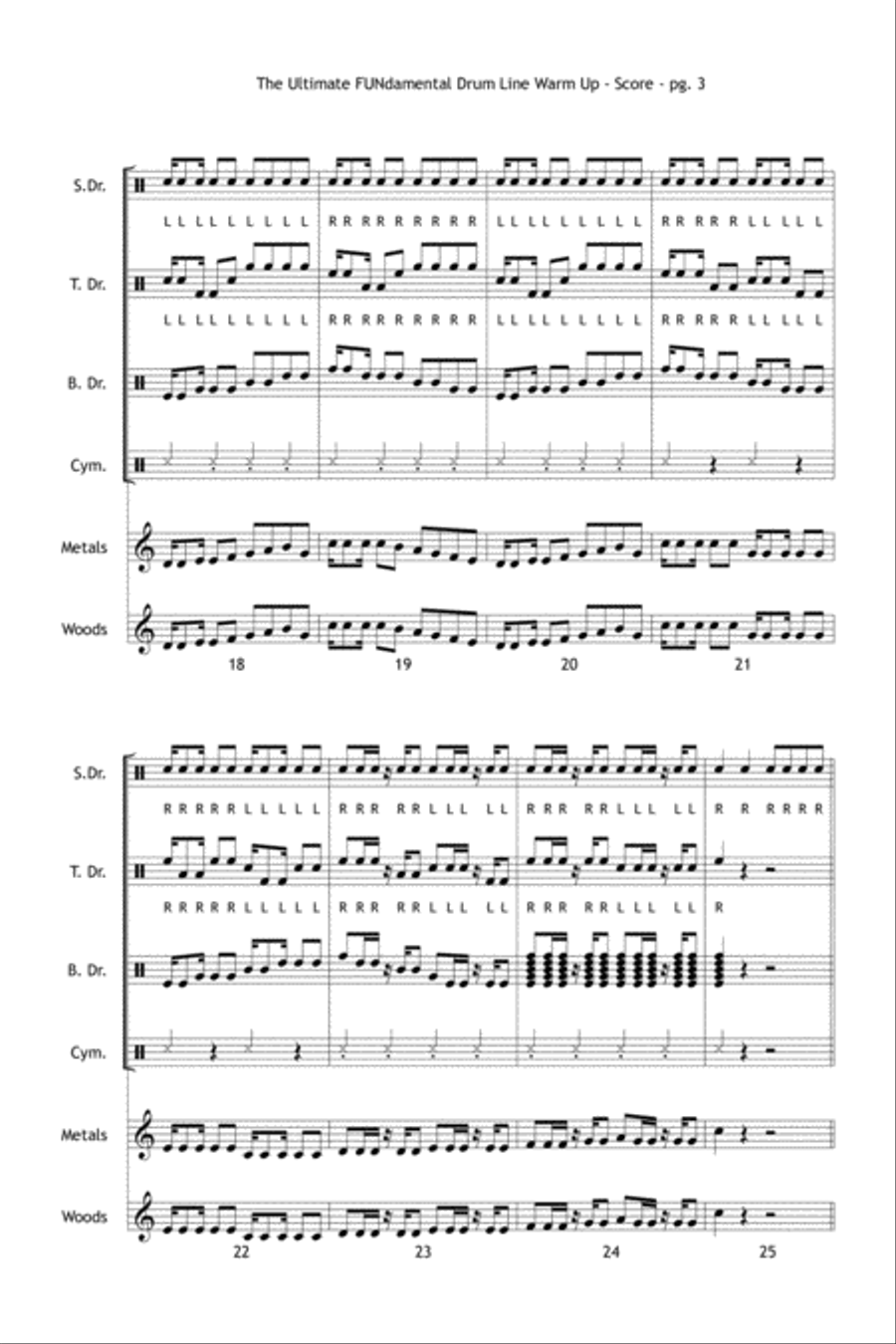 The Ultimate FUNdamental Drum Line Warm Up Percussion scores gallery preview page 4