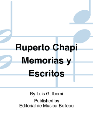 Book cover for Ruperto Chapi Memorias y Escritos