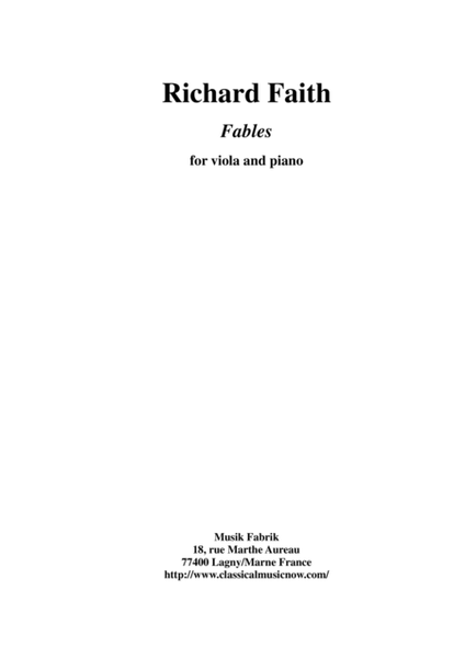 Richard Faith: Fables for viola and piano