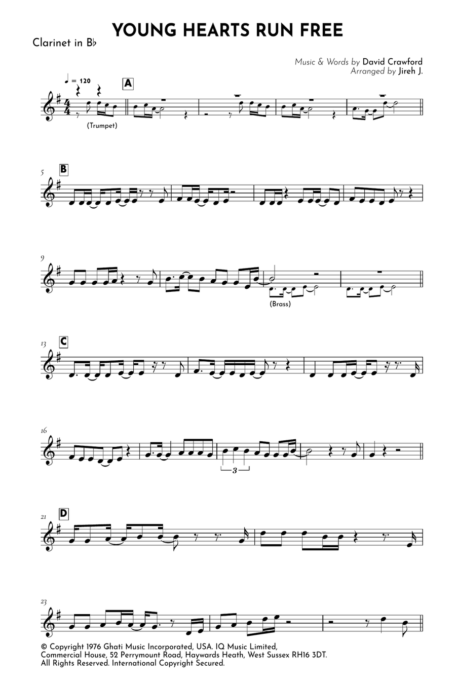 Young Hearts Run Free B-Flat Clarinet scores gallery preview page 2